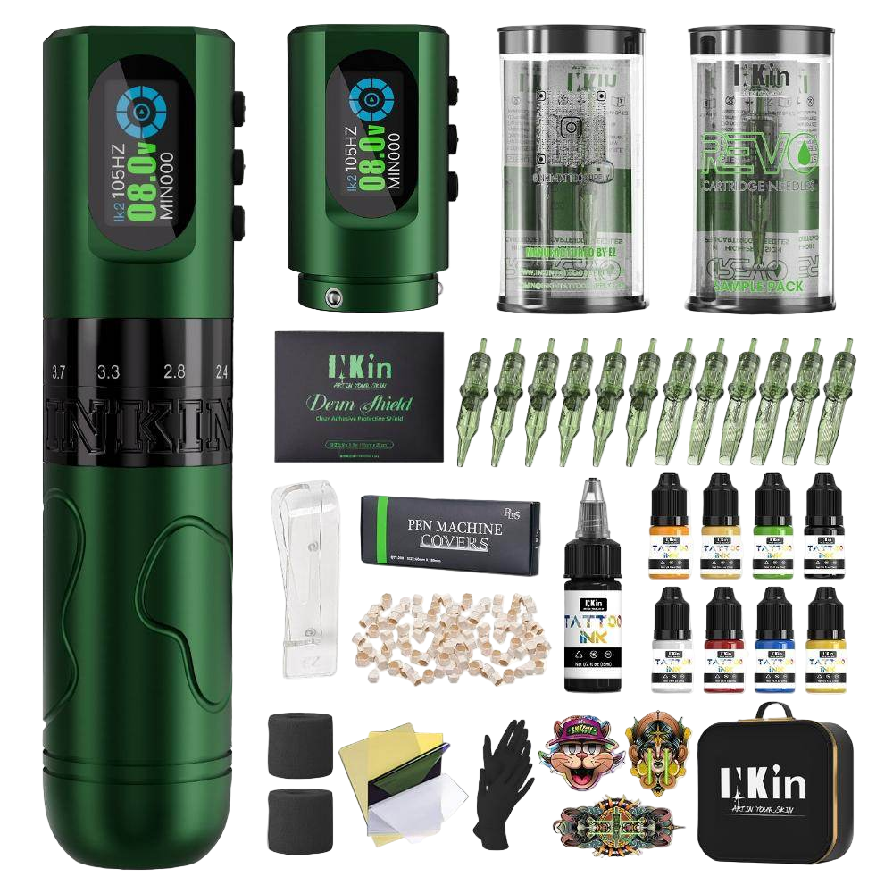 INKin Tattoo Machine Kit 2.0mm - 4.2mm Adjustable Stroke Length, Inkflexo Tattoo Gun Kit Complete for Tattoo Artists
