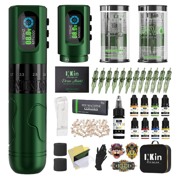 INKin Tattoo Machine Kit 2.0mm - 4.2mm Adjustable Stroke Length, Inkflexo Tattoo Gun Kit Complete for Tattoo Artists