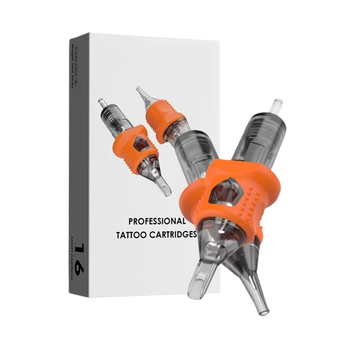 INKin Orange Long Taper Finger Ledge Tattoo Cartridges Needles (16Pcs)