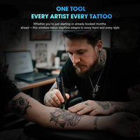 INKin Tattoo Gun Kit, Wireless Machine Pen with 2.2mm - 4.0mm Adjustable Stroke Length and 1600mAh Power Supply, Complete Set with Mixed Revo Cartridges Needles and 8Pcs Tattoo Ink - INKin Tattoo Supply