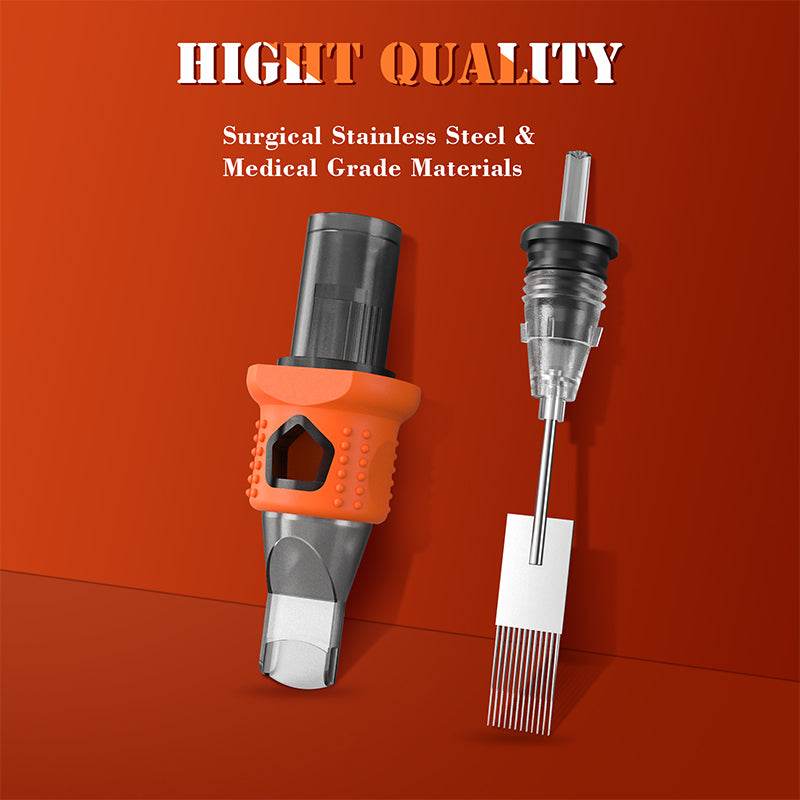 INKin Orange Long Taper Finger Ledge Tattoo Cartridges Needles (16Pcs) - INKin Tattoo Supply